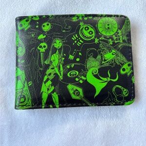 Buckle-Down Neon Green on Black Nightmare Pattern Bi-Fold Wallet